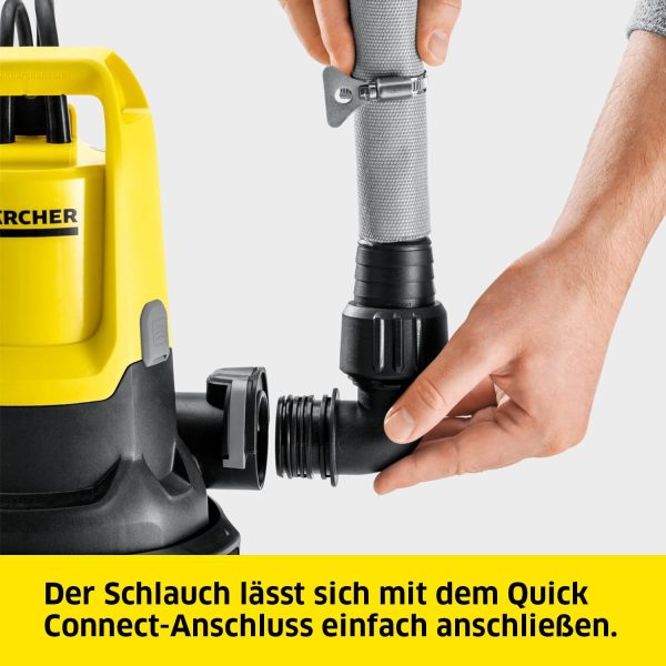 Kärcher SP 16.000 Dual flachsaugende Schmutzwasser-Tauchpumpe, Fördermenge: 16.000 l/h, Eintauchtiefe: max. 7 m, für Schmutzwasser mit Partikeln bis zu einer Größe von 20 mm, Restwasserhöhe: 1 mm 7