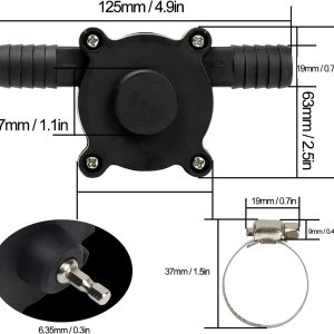 BORDSTRACT Wasserpumpe, Selbstansaugende Förderpumpe, Bohrgetriebene Pumpe, Kleine Haushaltspumpe, Bohrmaschine, Wasserpumpe Mit Zwei Anschlüssen, Kreiselpumpe Für Förderflüssigkeit Diesel, Öl 16