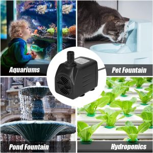 flintronic Aquariumpumpe Aquarium Pumpe, 16W Wasserpumpe, 800L/H Tauchpumpe Teich Brunnen Pumpe Widersteht Trockenes, Garten Keine Geräusch für Teich Brunnen, mit 2 Düsen, 16W Kabel 1.4m 18