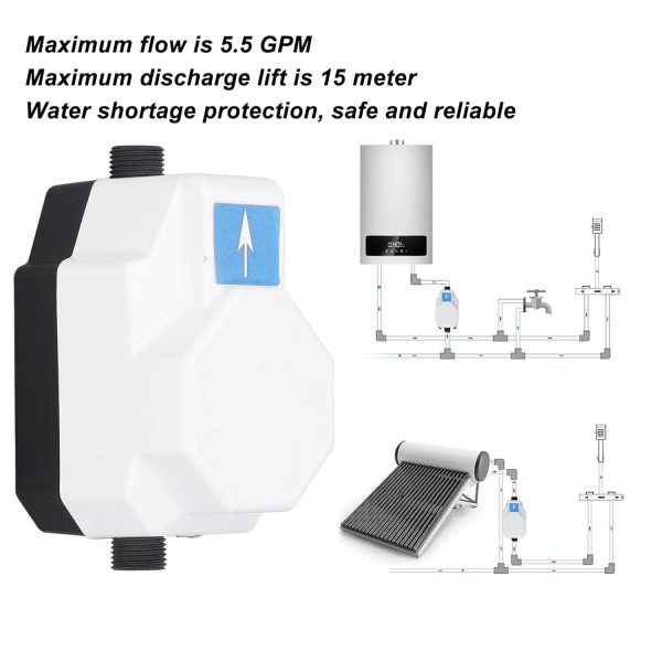 Automatische Druckerhöhungspumpe, 24 V, IP65, Wasserdicht, Kleine Kreiselpumpe, 15 Meter, max. 5,5 GPM, Multifunktionaler Förderkopf für die Heizungsleitung zu Hause (EU-Stecker) 5