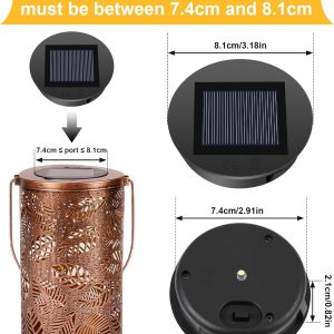 Solarleuchten Ersatz, Diealles Shine 2 Stück LED Warmweiß Licht Solardeckel für Gläser, Wasserdicht Solar Ersatzdeckel 8CM, Solarlampen Ersatzteile für Außen Garten Decor 12