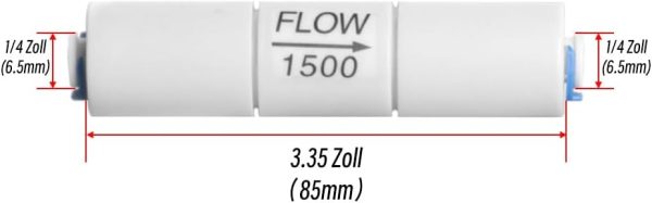 PAROAD Flow 1500 RO Durchflussbegrenzer für 1/4 auf 1/4 Zoll OD Schlauch, Umkehr-Osmose Zubehör, Stellen Sie das Abwasser-Wasser-Verhältnis (1500CC) 3