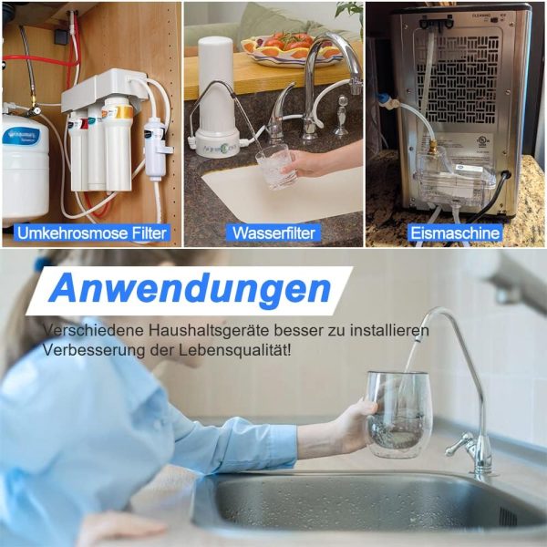 PAROAD Flow 1500 RO Durchflussbegrenzer für 1/4 auf 1/4 Zoll OD Schlauch, Umkehr-Osmose Zubehör, Stellen Sie das Abwasser-Wasser-Verhältnis (1500CC) 6