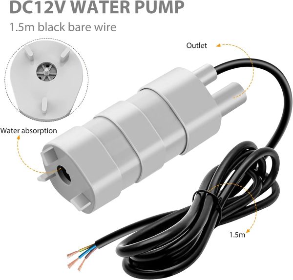 12v Tauchpumpe: Mikromotor Wasserpumpe 12v, 12v wohnmobil, Wohnwagen Tauchwasserpumpe, tauchpumpe 12v camping, Wasserpumpe Wohnwagen, Tauchwasserpumpe für Wohnmobil ond Teich, Aquarium, brunnen 4