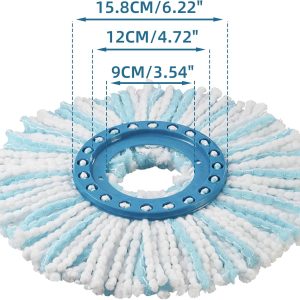 4 Stück Ersatzkopf für CLEAN Twist Disc Mop Ergo, 2-Faser-System Wischmopkopf Ersatzbezug mit Spezialborsten für Alle Bodenarten 15