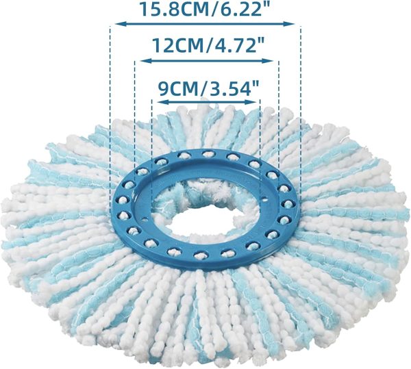 4 Stück Ersatzkopf für CLEAN Twist Disc Mop Ergo, 2-Faser-System Wischmopkopf Ersatzbezug mit Spezialborsten für Alle Bodenarten 6