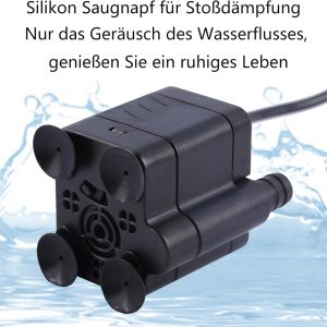 2 stück USB Mini Wasserpumpen(180L/H, 3W), Ultra Leise Aquarium pumpe mit hohem Hub, brunnenpumpe mit 1,5 m Netzkabel,für Aquarien, Teich, Brunnen, Statuen, Hydrokultur,Wasserpumpe Klein USB 14