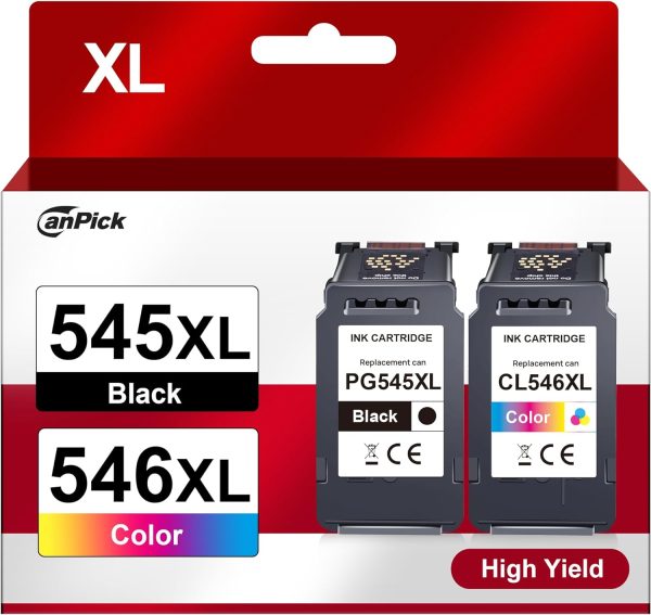 PG 545 CL 546 XL PG-545XL CL-546XL Multipack Ersatz für Canon Druckerpatrone 545 546 XL für Pixma MX495 TR4550 TR4551 MG2550s MG2555s TS3150 TS3151 TS3350 MG3050 MG3051 MG2950 (1 Schwarz 1 Farbe) 1