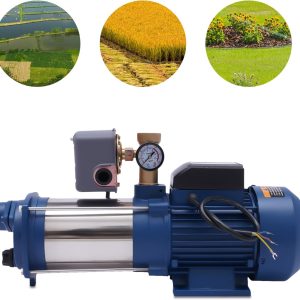 1800W Gartenpumpe Kreiselpumpe 4000 L/H Wasserpumpe Zentrifugalpumpe Horizontale Rohrleitungspumpe für den Hausgebrauch mit hoher Förderhöhe und hohem Durchfluss Booster Zirkulationspumpe 22