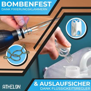 ATHELON® Handpumpe für Benzin, Diesel, Wasser & Öl - XL Umfüllpumpe inkl. Flüssigkeitsregler und 2m Schlauch - Verbesserte Schlauchpumpe [2024] - Zuverlässig & Auslaufsicher 13