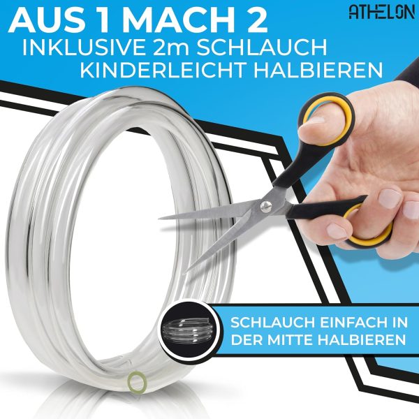 ATHELON® Handpumpe für Benzin, Diesel, Wasser & Öl - XL Umfüllpumpe inkl. Flüssigkeitsregler und 2m Schlauch - Verbesserte Schlauchpumpe [2024] - Zuverlässig & Auslaufsicher 8