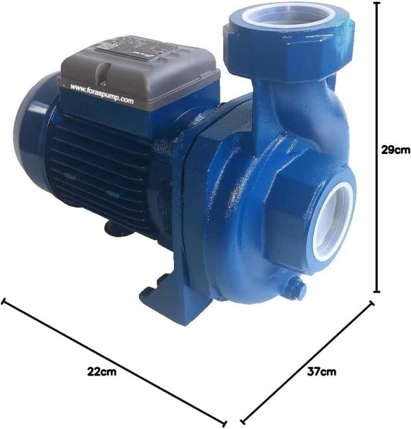 FORAS SD120/2T Kreiselpumpe mit hohem Förderstrom vor allem in der Landwirtschaft eingesetzt, made in Italy, Dauerbetrieb, 400V, 1.1 kW, 500 L/min, 15 m 8