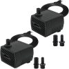 2 stück Mini Wasserpumpen,Ultra Leise Aquarium Pumpe mit 1.5m Netzkabel,350L/H, 5W,Tauchpumpe Klein Springbrunnenpumpe Fontänenpumpe,2 Düsen für Aquarium Teich,Garten,Brunnen 26