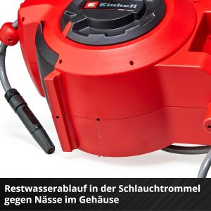 Einhell Akku-Schlauchtrommel GE-HR 18/30 Li-Solo Power X-Change (18 V, automatische Schlauchaufwicklung, bis zu 180° schwenkbar, Wandhalterung, 30 m Gartenschlauch & -spritze, ohne Akku) 24