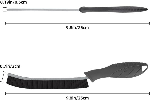 SXhyf Fugendüse mit harten Borsten – Multifunktionale Lückenreinigungsbürste, Reinigungswerkzeuge für Haushalt, Küche, Bad, Fenster, Fahrzeug, Armaturen, Toilette, Fugenmörtel (Grau) 7