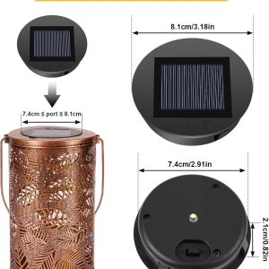 Glovios Solarleuchten Ersatzteile, Solar Ersatzdeckel 8cm mit LED Leuchtmitteln, 1.2V 600mAh, Solarlampen Ersatz für Solarlampen Laterne Deckel Garten, 2 Stück [Energieklasse A] 10