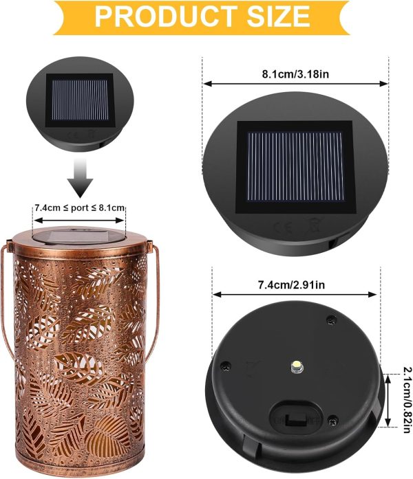 Glovios Solarleuchten Ersatzteile, Solar Ersatzdeckel 8cm mit LED Leuchtmitteln, 1.2V 600mAh, Solarlampen Ersatz für Solarlampen Laterne Deckel Garten, 2 Stück [Energieklasse A] 3