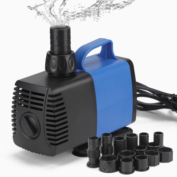 DBREAKS Teichpumpe Filterpumpe 5500L/H Wasserpumpe Bachlaufpumpe mit 5 Düse Aquariumpump für Springbrunnen Aquarium Pumpe 55W Springbrunnenpumpe Teich Fontänenpump 1