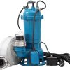 1500W WEISBACH PROFESSIONAL CTR Leistungsstarke Tauchpumpe Fäkalienpumpe Schmutzwasserpumpe mit Zerkleinerer und Schwimmer 24000L/h + 2" Storzkupplung + 20m C-Schlauch 25