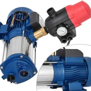 Kreiselpumpe 2500 W, Hauswasserwerk Gartenpumpe Jetpumpe mit Druckschalter 4500 L/H, Sehr wasserdicht 9