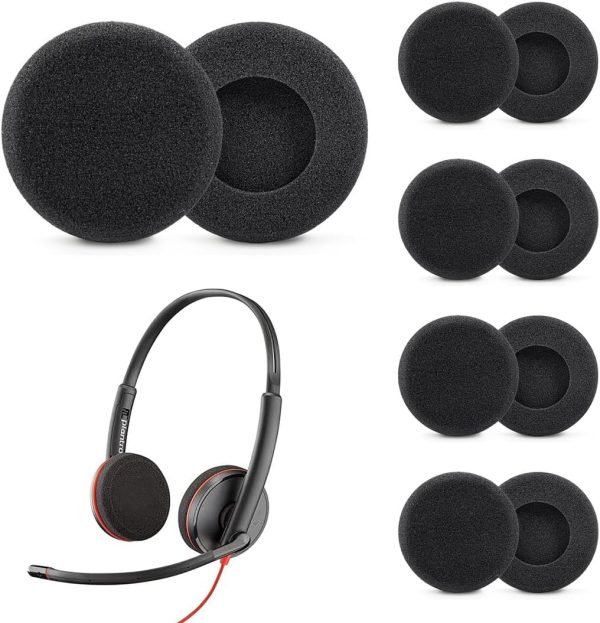 LZKHEH 10x Ohrpolster aus Schaumstoff (55 mm) als Ersatz für Sony, Sennheiser, Philips, Panasonic RP-HT21 und AKG Kopfhörer - optimale Passgenauigkeit. 1