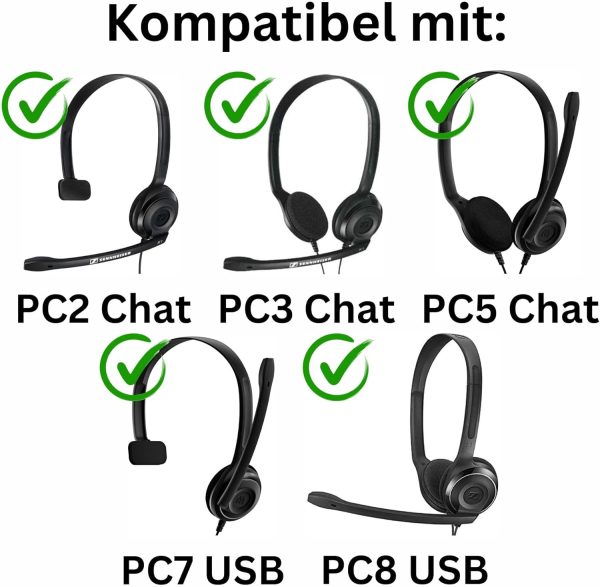 repairy 4X Ersatz-Ohrpolster passend für Sennheiser EPOS PC 2 Chat PC 3 Chat PC 5 Chat PC 7 USB PC 8 USB X 2 Kopfhörer Headset 1