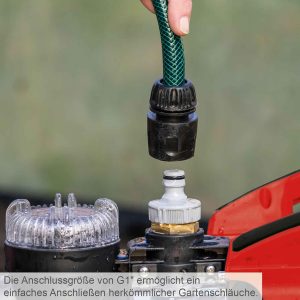 Scheppach Gartenpumpe GP1400JET Hauswasserpume | 1300W - 6000l/h Fördermenge | 4,8 bar Förderdruck | 8m Ansaughöhe - 48m Förderhöhe | inkl. Tragegriff | Brunnenpumpe Bewässerungspumpe Regenwasser 12