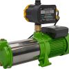 CHM GmbH® Kreiselpumpe 1,1 Kw Edelstahl 5400 L/h, 6,5 Bar Gartenpumpe mit Druckschalter einstellbar und Trockenlaufschutz 16