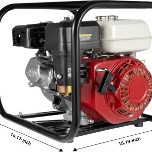 4 Takt 6.5 PS Motorpumpe Benzin Teichpumpe Wasserpumpe 4.8KW Portabilität Benzin 210cc Gartenpumpe,Geeignet für Ackerland,Obstfelder und Gemüsegärten 12