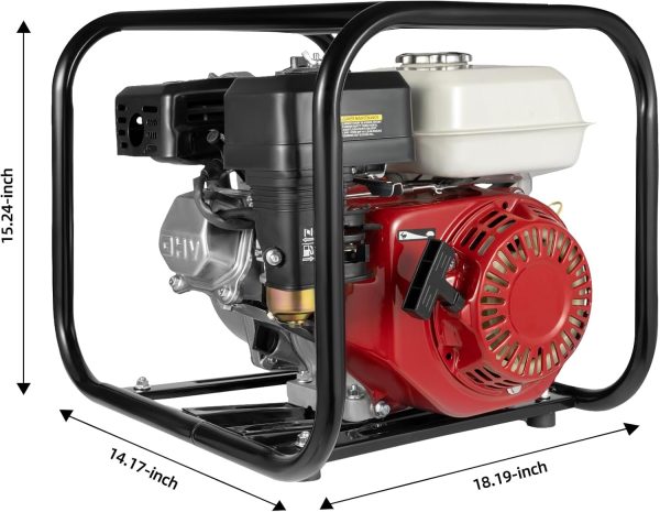 4 Takt 6.5 PS Motorpumpe Benzin Teichpumpe Wasserpumpe 4.8KW Portabilität Benzin 210cc Gartenpumpe,Geeignet für Ackerland,Obstfelder und Gemüsegärten 3