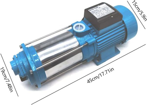 2200W IP44 Rostfreier Stahl Gartenpumpe 35 ℃ Maximale Wassertemperatur Wassertransferpumpe Selbstansaugende Gartenpumpe Edelstahl Kreiselpumpe für Hauswasserwerke, Haus und Garten 2