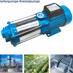 Leistungsstarke Kreiselpumpe 2500W, Bewässerungspumpe für Garten, Jetpumpe mit Druckschalter, 4000 L/H, 110m, Edelstahl 13