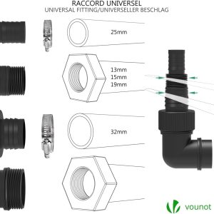 VOUNOT Schmutzwasserpumpe Tauchpumpe Schmutzwasser mit Integriertem Schwimmer, Abwasserpumpe Fördermenge 8000 l/h, Förderhöhe max 5.5 m, Eintauchtiefe max. 7 m, 10 m Anschlusskabel 12