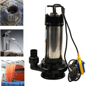 Konfiur 1500W Fäkalienpumpe, 36000 L/H Schmutzwasserpumpe 2 HP Tauchpumpe Abwasserpumpe Schlammpumpe Abwasserpumpe mit Schwimmermax. Hub (Kopf): 72', 22m Max.Q:36 M³/H 11