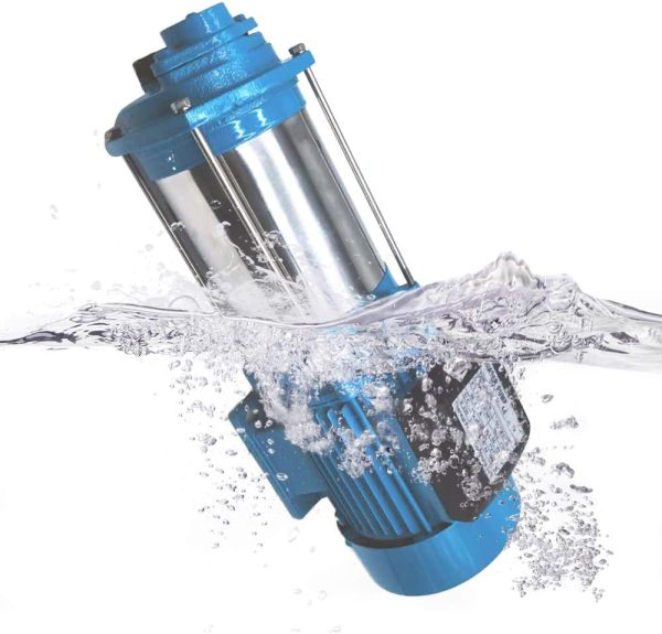 Kreiselpumpe Wasserpumpe Edelstahl 1300 W, 9.8 bar, 4000 L/h, Förderhöhe 98m, Gartenpumpe mit Thermoschutz für Bauernhöfen, Teichen, Garten Wasserversorgung 7