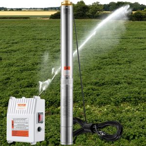 VEVOR Tiefbrunnen-Tauchpumpe, 1500 W, 230 V, 60 Hz, 9,8 m³/h, 108 m Förderhöhe, mit 19,4 m Kabel und externer Steuerbox, Edelstahl-Wasserpumpen für Industrie, Bewässerung und Heimgebrauch, IP68 22