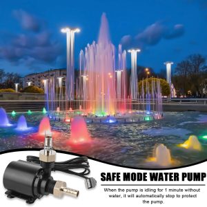 Außengewinde USB Wasserpumpe Set, 500L/H 4W Tauchpumpen, USB Aquariumpumpe Klein Fontäne Pumpe mit 1,5M Kabel 2 Messing Düse, Mini Wasserpumpe Filterpumpe für Aquarium 11