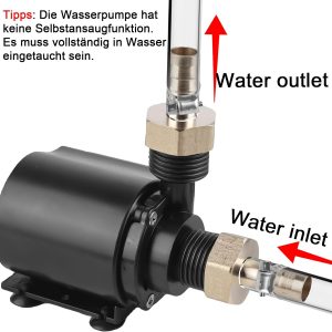 Außengewinde USB Wasserpumpe Set, 500L/H 4W Tauchpumpen, USB Aquariumpumpe Klein Fontäne Pumpe mit 1,5M Kabel 2 Messing Düse, Mini Wasserpumpe Filterpumpe für Aquarium 15