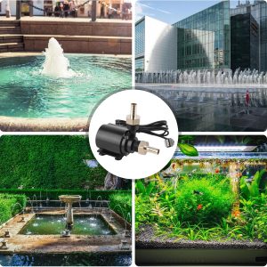 Außengewinde USB Wasserpumpe Set, 500L/H 4W Tauchpumpen, USB Aquariumpumpe Klein Fontäne Pumpe mit 1,5M Kabel 2 Messing Düse, Mini Wasserpumpe Filterpumpe für Aquarium 19