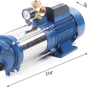 Kreiselpumpe,230V 2200WEdelstahl Zentrifugalpumpe Hauswasserwerk Gartenpumpe Wasserpumpe mit Schaltautomatik Manometer Druckschalter,4000L/H 9.8 bar Förderhöhe max 100m 8