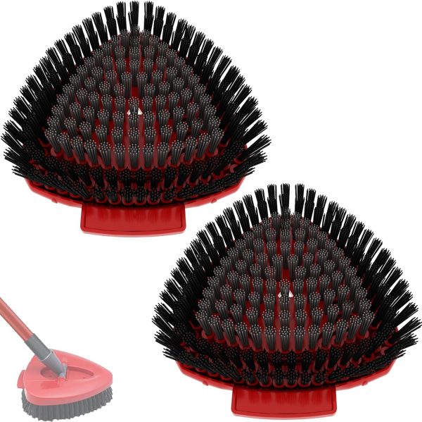 Verbesserter Schrubbbürsten-Ersatzkopf Kompatibel mit Vileda Spin Mop, Mop ersetzen Kopf Bürste, Schrubberkopf Bodenreinigungsbürste, mehr Borsten für Bad, Terrasse, Fliesen, Fenster (Big(2 Pack)) 1