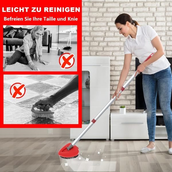 Verbesserter Schrubbbürsten-Ersatzkopf Kompatibel mit Vileda Spin Mop, Mop ersetzen Kopf Bürste, Schrubberkopf Bodenreinigungsbürste, mehr Borsten für Bad, Terrasse, Fliesen, Fenster (Big(2 Pack)) 2