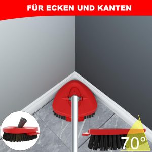 Verbesserter Schrubbbürsten-Ersatzkopf Kompatibel mit Vileda Spin Mop, Mop ersetzen Kopf Bürste, Schrubberkopf Bodenreinigungsbürste, mehr Borsten für Bad, Terrasse, Fliesen, Fenster (Big(2 Pack)) 12