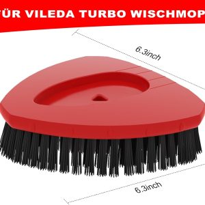 Verbesserter Schrubbbürsten-Ersatzkopf Kompatibel mit Vileda Spin Mop, Mop ersetzen Kopf Bürste, Schrubberkopf Bodenreinigungsbürste, mehr Borsten für Bad, Terrasse, Fliesen, Fenster (Big(2 Pack)) 18