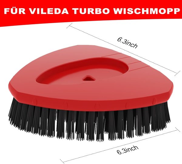 Verbesserter Schrubbbürsten-Ersatzkopf Kompatibel mit Vileda Spin Mop, Mop ersetzen Kopf Bürste, Schrubberkopf Bodenreinigungsbürste, mehr Borsten für Bad, Terrasse, Fliesen, Fenster (Big(2 Pack)) 6