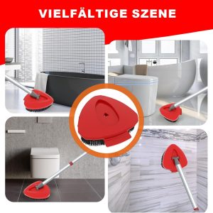 Verbesserter Schrubbbürsten-Ersatzkopf Kompatibel mit Vileda Spin Mop, Mop ersetzen Kopf Bürste, Schrubberkopf Bodenreinigungsbürste, mehr Borsten für Bad, Terrasse, Fliesen, Fenster (Big(2 Pack)) 22