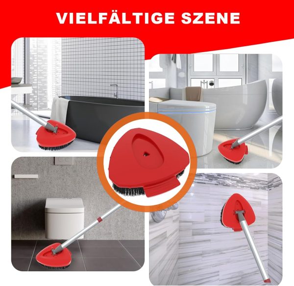 Verbesserter Schrubbbürsten-Ersatzkopf Kompatibel mit Vileda Spin Mop, Mop ersetzen Kopf Bürste, Schrubberkopf Bodenreinigungsbürste, mehr Borsten für Bad, Terrasse, Fliesen, Fenster (Big(2 Pack)) 8