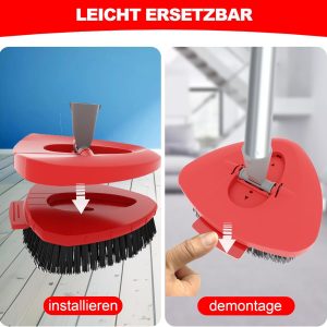 Verbesserter Schrubbbürsten-Ersatzkopf Kompatibel mit Vileda Spin Mop, Mop ersetzen Kopf Bürste, Schrubberkopf Bodenreinigungsbürste, mehr Borsten für Bad, Terrasse, Fliesen, Fenster (Big(2 Pack)) 24