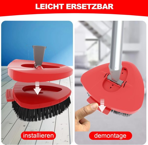 Verbesserter Schrubbbürsten-Ersatzkopf Kompatibel mit Vileda Spin Mop, Mop ersetzen Kopf Bürste, Schrubberkopf Bodenreinigungsbürste, mehr Borsten für Bad, Terrasse, Fliesen, Fenster (Big(2 Pack)) 9