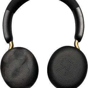 Ersatz Ohrpolster für Jabra Evolve2 65 (65MS 65UC USB)/Evolve2 40 (40UC 40MS USB)/Elite 45h, Professionelle Ohrpolsterkissen mit Weichem Protein-Leder (Schwarz) 14